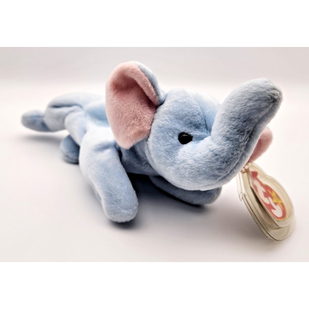 TY Beanie Baby - PEANUT the Elephant (light blue) (9‎ inch)